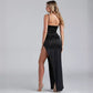 New Pleated Slit Slim-fit Bodycon Dress