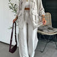 Women's Clothing Straight-leg Trousers Two-piece Set Solid Color Fashion