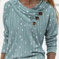 Women's Irregular Collar Printed Long Sleeve Top