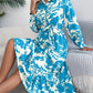 Women's Clothing Spring And Summer Leisure Flower Long Sleeve Shirt Skirt