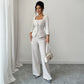 Elegant High-end Long-sleeved Shirt And Trousers Two-piece Set For Women