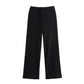 High waisted straight tube loose and slimming casual pants two-piece set