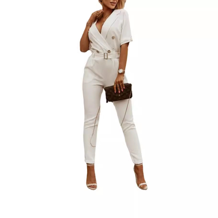 Combinaison slim à col sur mesure pour femme