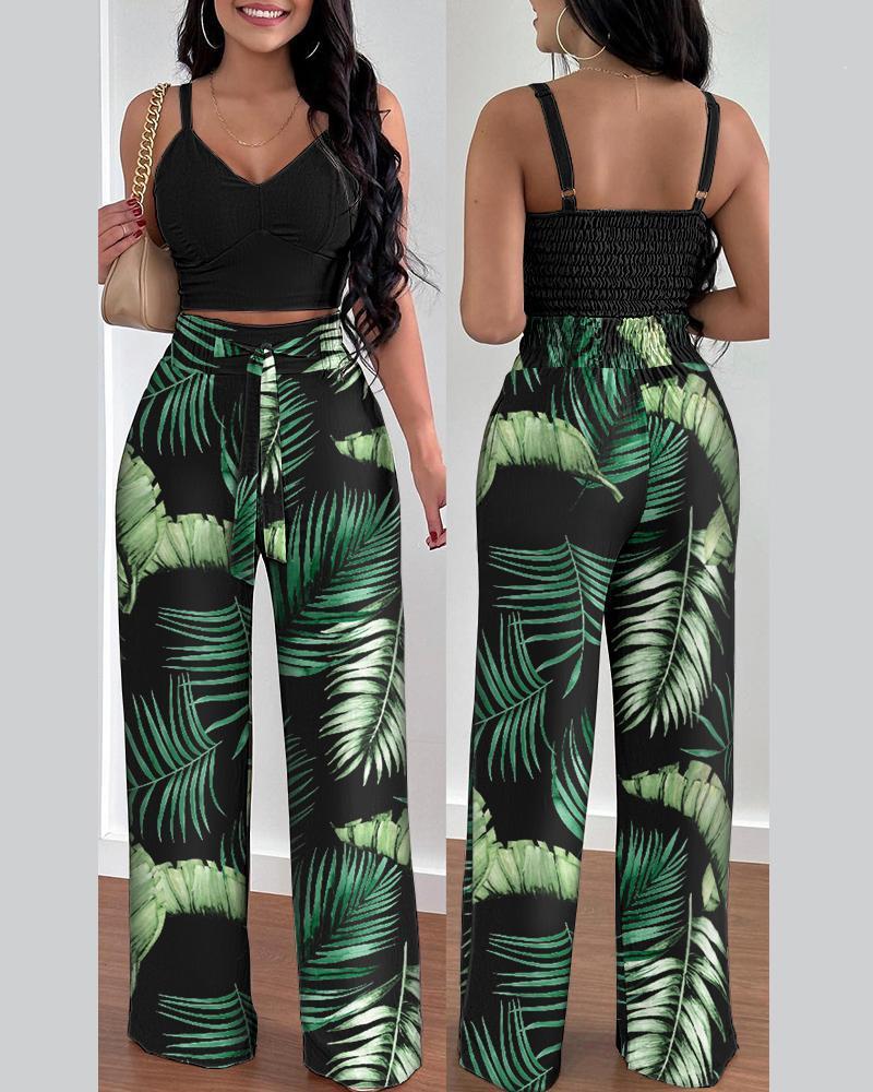 Costume deux pièces à bretelles tendance pour femme