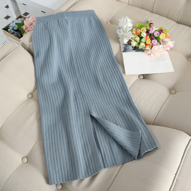 Slim Fit Fashionable Knitted Base Sweater Dress Two-piece Suit