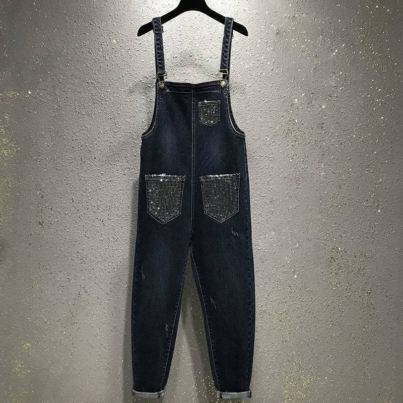 Women's High-waist Straight-leg Soft Denim Overalls