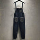 Women's High-waist Straight-leg Soft Denim Overalls