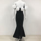 Robe tube à fleurs noire pour femme