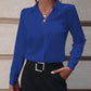 Commuter Women's Shirt Versatile Simple Solid Color Long Sleeve Mid-length Plus Size