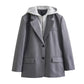 Loose Suit Jacket Women's Cross-border False Two-piece Patchwork Hooded
