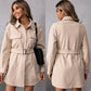 Loose Belted Single Breasted Shirt Jacket