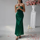 Tube-top Figure-hugging Solid-color Dress