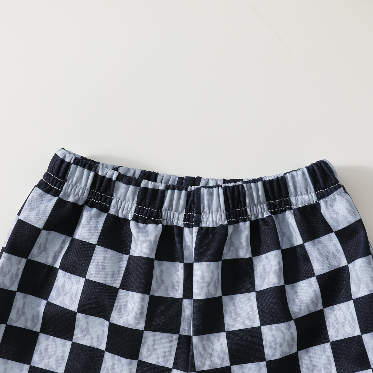 Sleeveless Top Plaid Printed Shorts Two-piece For Boys