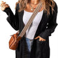 Solid Color Loose Cardigan Sweater With Pockets