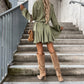 Autumn Leisure Women's Clothing Blouse Collar Long Sleeve Loose Casual Jumpsuit