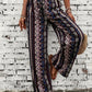 Bohemian Print Loose-fitting Wide-leg Trousers