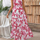 Sleeveless Lace Printing Fashion Midi Dress