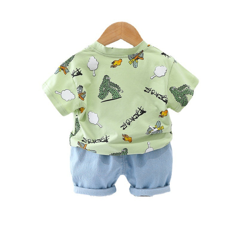 Boys Shirt Fashion Summer Short Sleeve Blouse And Pants