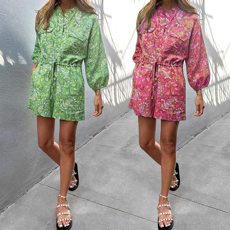 Combinaison courte imprimée tendance pour femme