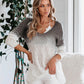 Commuter V-Neck Spray Dye Blouse Knit Top