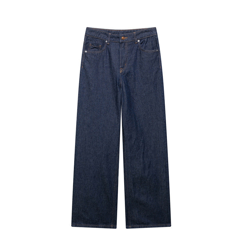 Summer European And American Style High Waist Loose Trousers Straight Wide Leg Pants