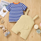 Striped Short Sleeve Cute Summer New Boys' Suit