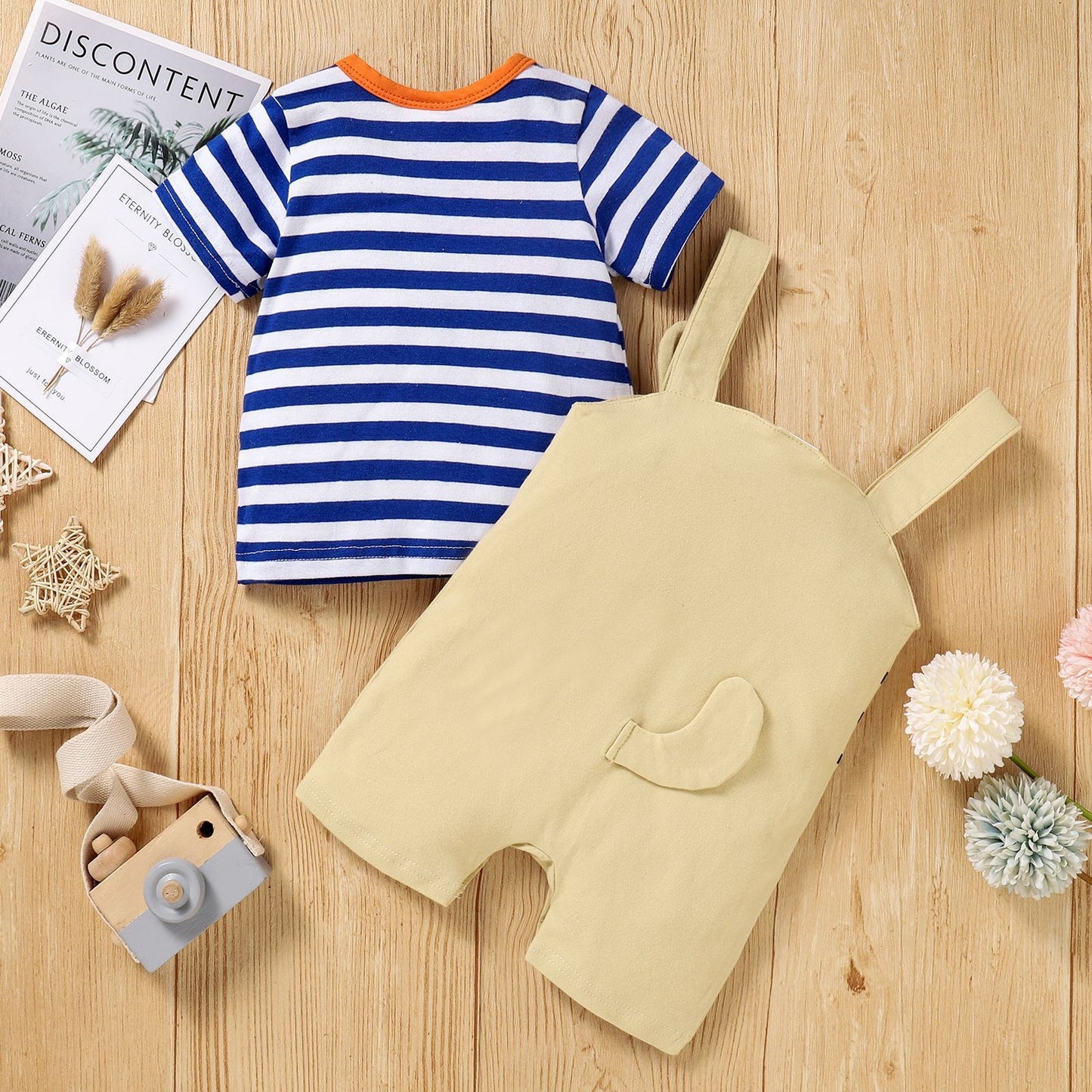 Striped Short Sleeve Cute Summer New Boys' Suit