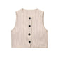 Striped Short Vest Woven Belt Striped Pants