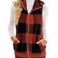 Thick Checks Double-sided Velvet Cardigan Vest Stand Collar Sleeveless Coat