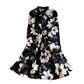 Lightly Mature Retro-printed Lantern-sleeve Dress