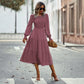 Robe mi-longue cintrée pour les vacances et les loisirs, vêtements pour femmes printemps et automne