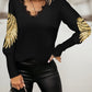European And American Fashion Women's Wear Water Ripple Contrast Color Top