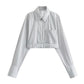 Women's Fashion Casual Striped Short Shirt
