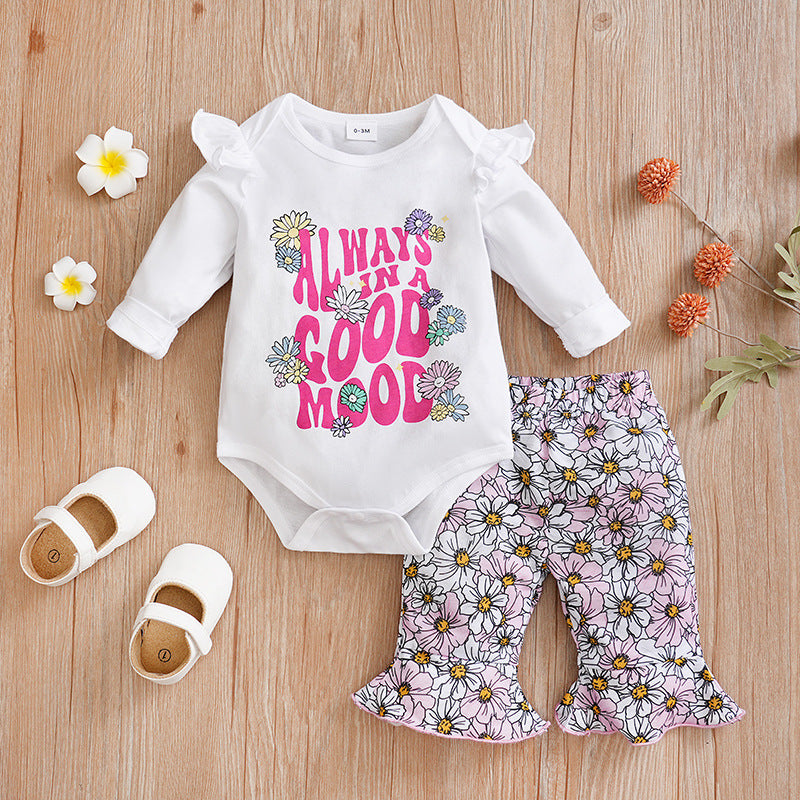 Combinaisons pour bébés et nourrissons d'un an, vêtements de printemps pour enfants, deux pièces