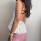 Jacquard Lace Edge Halterneck Vest Irregular Hem Bottoming Shirt