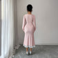 Elegant Button-down Long-sleeve Bodycon Dress For Women