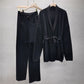 Veste cardigan ample et décontractée pour femme, pantalon large à bretelles