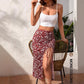 Camisole Top Paired With A Floral-print Drawstring Skirt A Chic Two-piece Set