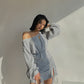 New European And American Style Slit Tie Dress Slimming