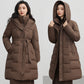 Manteau mi-long à capuche pour femme, coupe-taille, coupe-vent ...