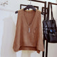 Spring New Loose Collar Waistcoat Wool Vest Sleeveless