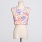 Embroidered Crocheted Two-piece Set Sleeveless Short Top Sheath Skirt Suit
