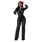 Women's Clothing Lace Contrast-color Stitching Jumpsuit