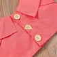 Spring And Summer Little Girl Sweet Rose Red Suspender Top
