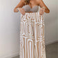 Women's Casual Long-sleeved Lapel Shirt Printed Wide-leg Pants Suit