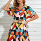 Womens Slimming Belt Short-Sleeve Dress