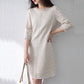 Loose Temperament Hollow-out Three-quarter Sleeve Straight Skirt