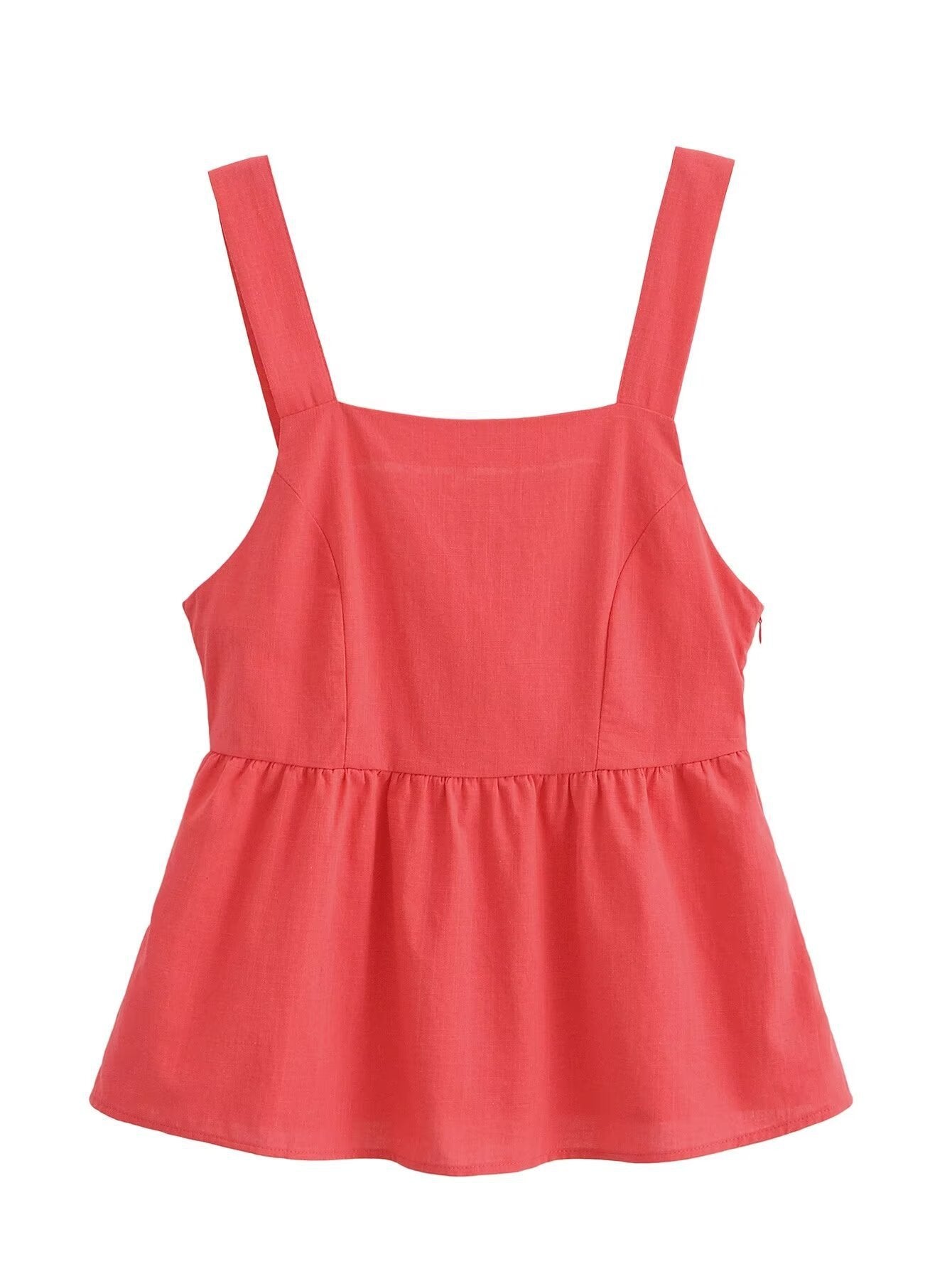 Summer Women's New Red Sleeveless Top And Trousers Two-piece Set