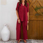 Loose Leisure Suit Solid Color Short-sleeved Trousers