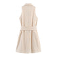 European And American Style Adhesive Hollow Embroidery Sleeveless Dress